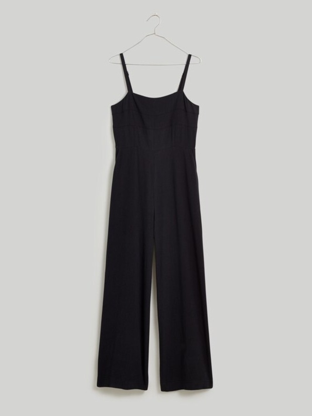 Madewell Square-Neck Wide-Leg Sleeveless Jumpsuit in black